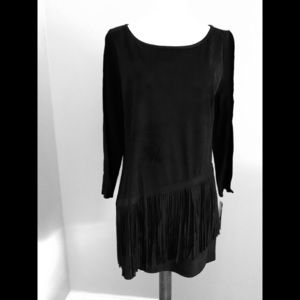 INC faux suede black tunic